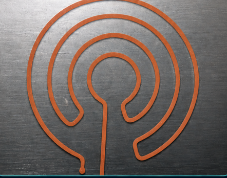 Printed engineered-copper heating element circuit on a metal substrate